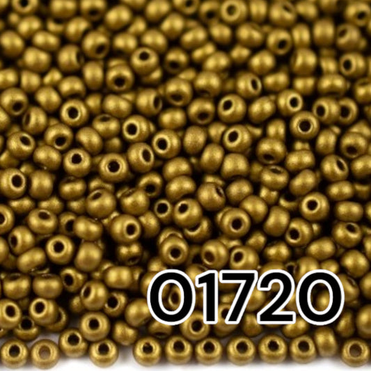 10/0 01720 Preciosa Seed Beads - Bronze Olive Metallic.