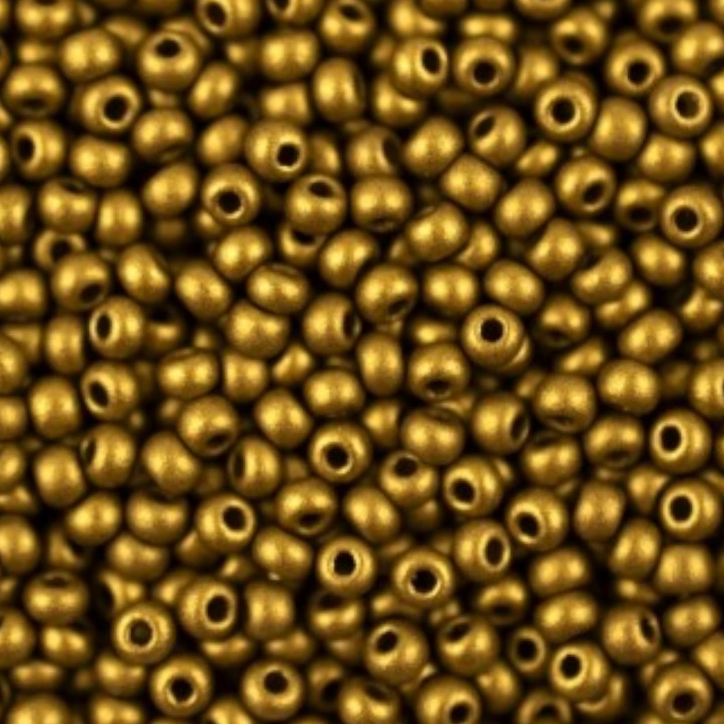 01720 Czech seed beads PRECIOSA round 10/0 Bronze olive metallic. Metallic - Opaque Bronze.