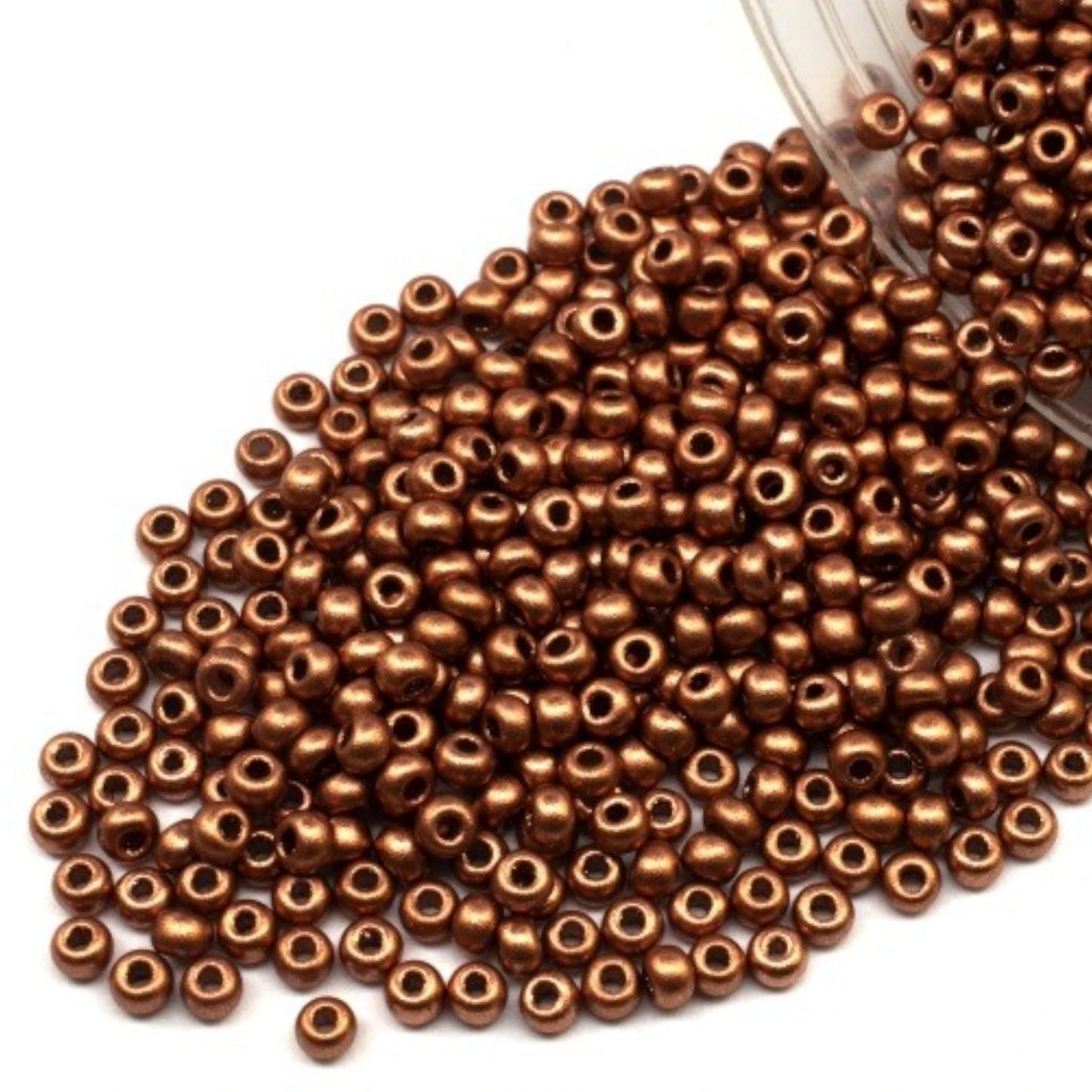 01770 Czech seed beads PRECIOSA round 10/0 Bronze metallic. Metallic - Opaque Bronze.