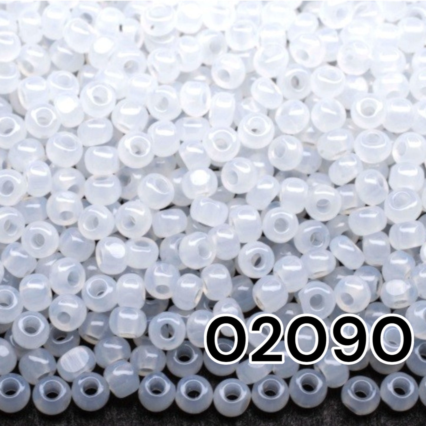 10/0 02090 Preciosa Seed Beads. Opaque white.