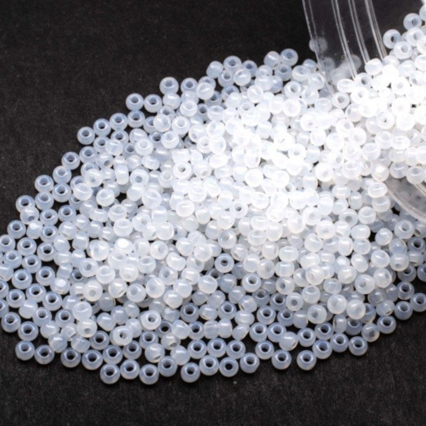 10/0 02090 Preciosa Seed Beads. Opaque white.