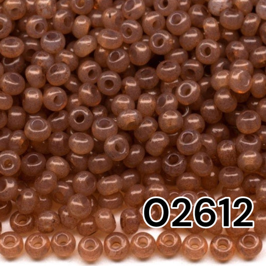 02612 Czech seed beads PRECIOSA round 10/0 brown. Alabaster - Solgel Dyed.