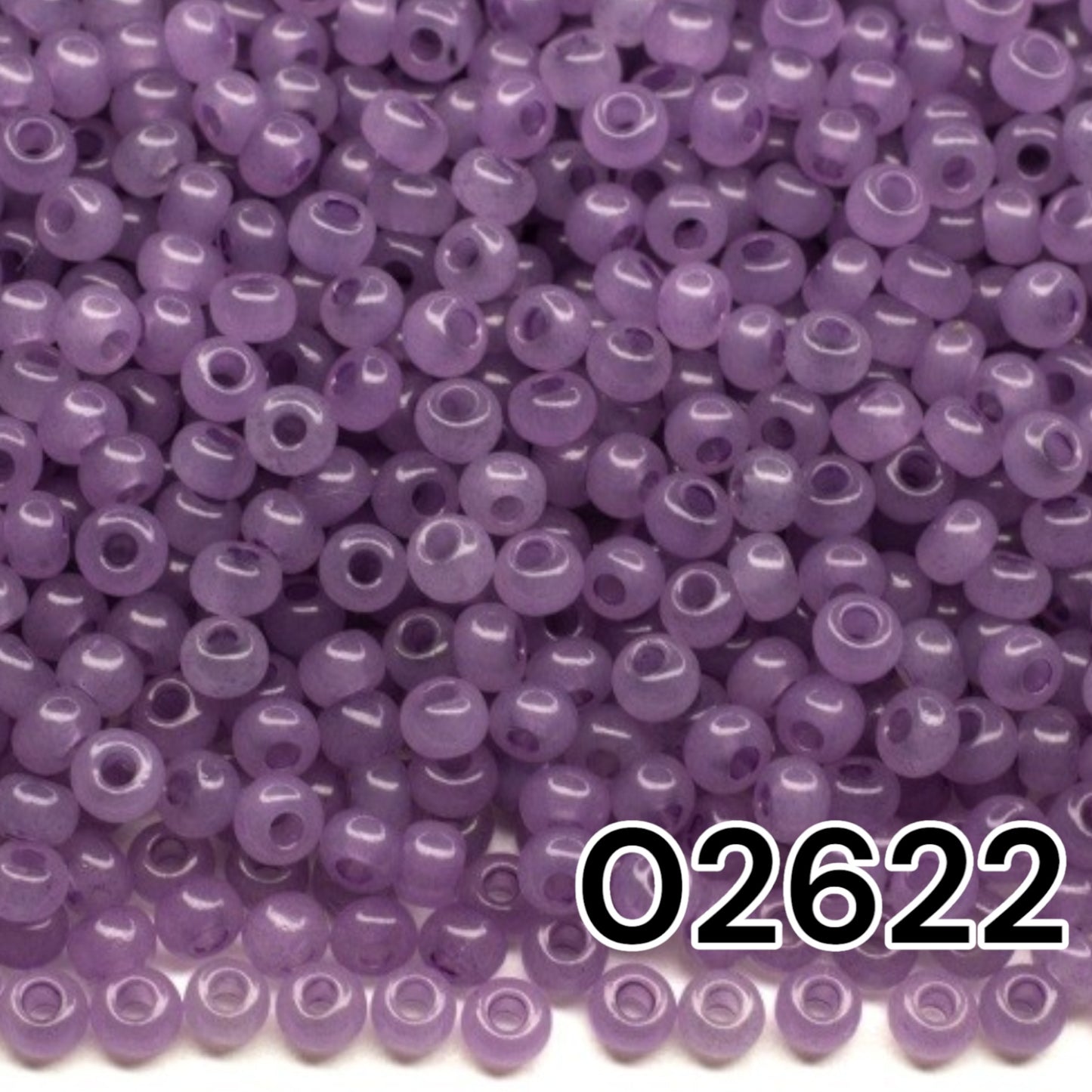 02622 Czech seed beads PRECIOSA round 10/0 lilac. Alabaster - Solgel Dyed.