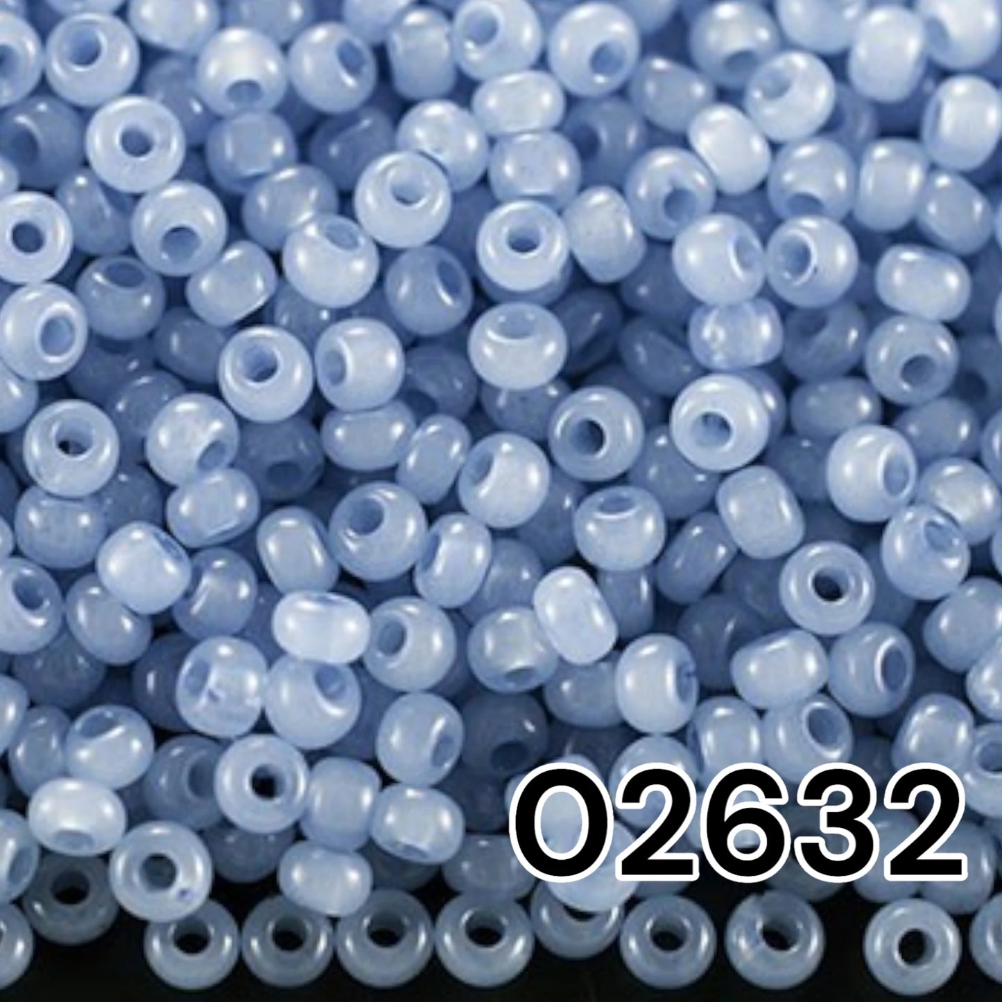 02632 Czech seed beads PRECIOSA round 10/0 light blue. Alabaster - Solgel Dyed.
