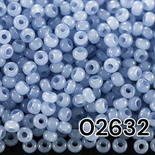 10/0 02632 Preciosa Seed Beads. Light blue alabaster - Solgel dyed.