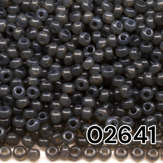02641 Czech seed beads PRECIOSA round 10/0 grey. Alabaster - Solgel Dyed.