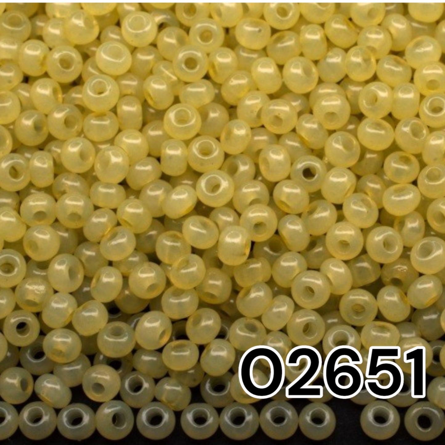 02651 Czech seed beads PRECIOSA round 10/0 olive. Alabaster - Solgel Dyed.