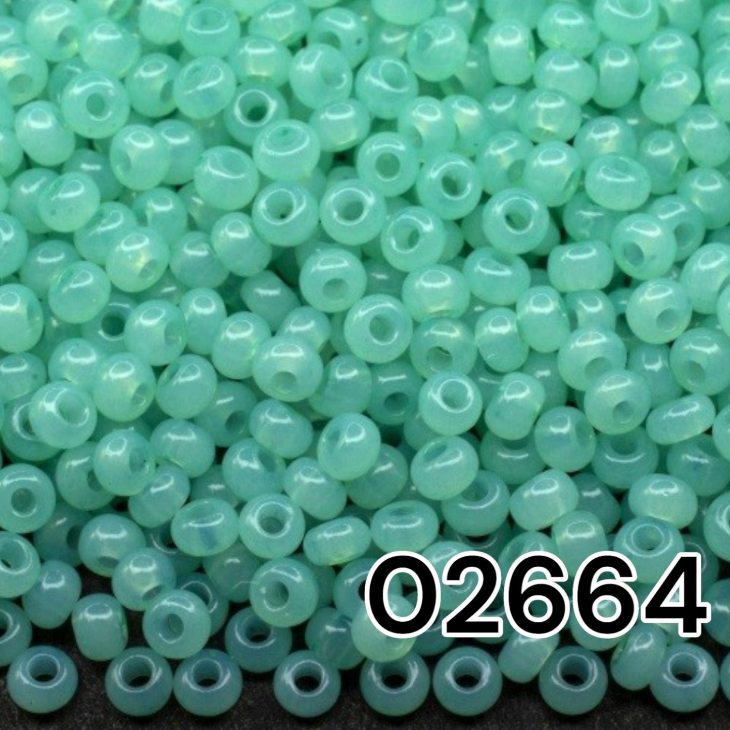 02664 Czech seed beads PRECIOSA round 10/0 turquoise. Alabaster - Solgel Dyed.