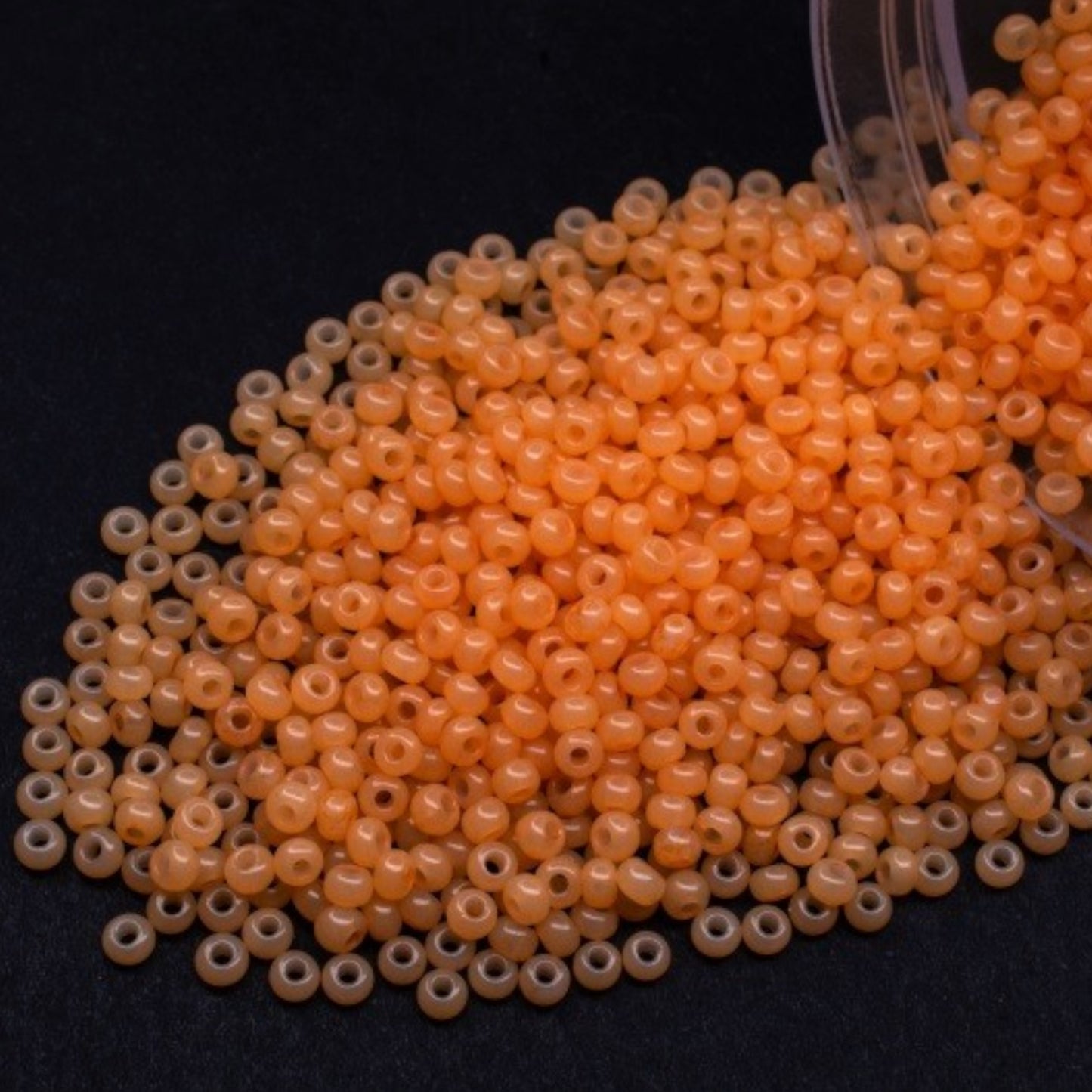 02683 Czech seed beads PRECIOSA round 10/0 orange. Alabaster - Solgel Dyed.