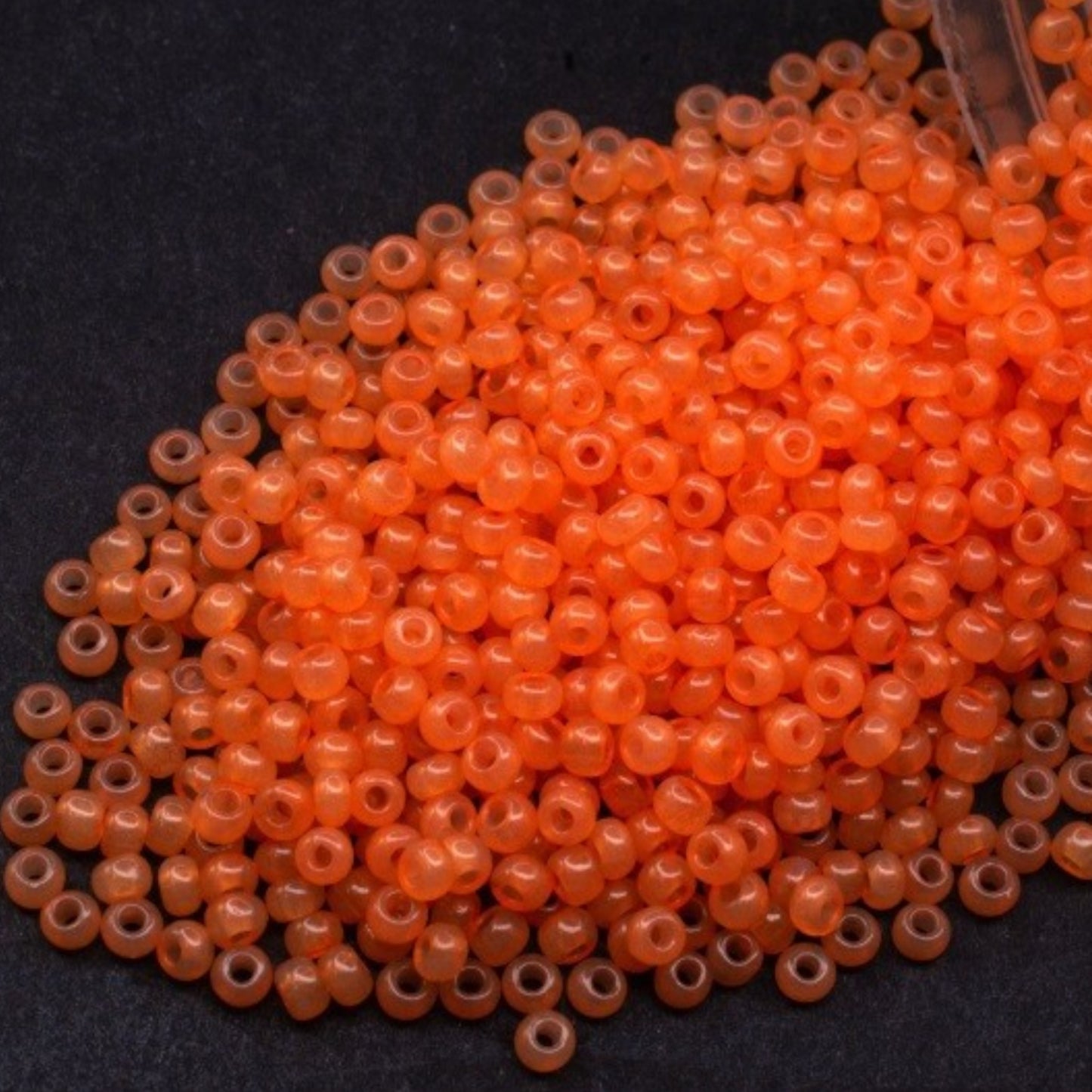 02684 Czech seed beads PRECIOSA round 10/0 orange peach. Alabaster - Solgel Dyed.