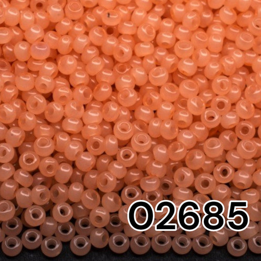 10/0 02685 Preciosa Seed Beads. Peach orange alabaster - Solgel dyed.