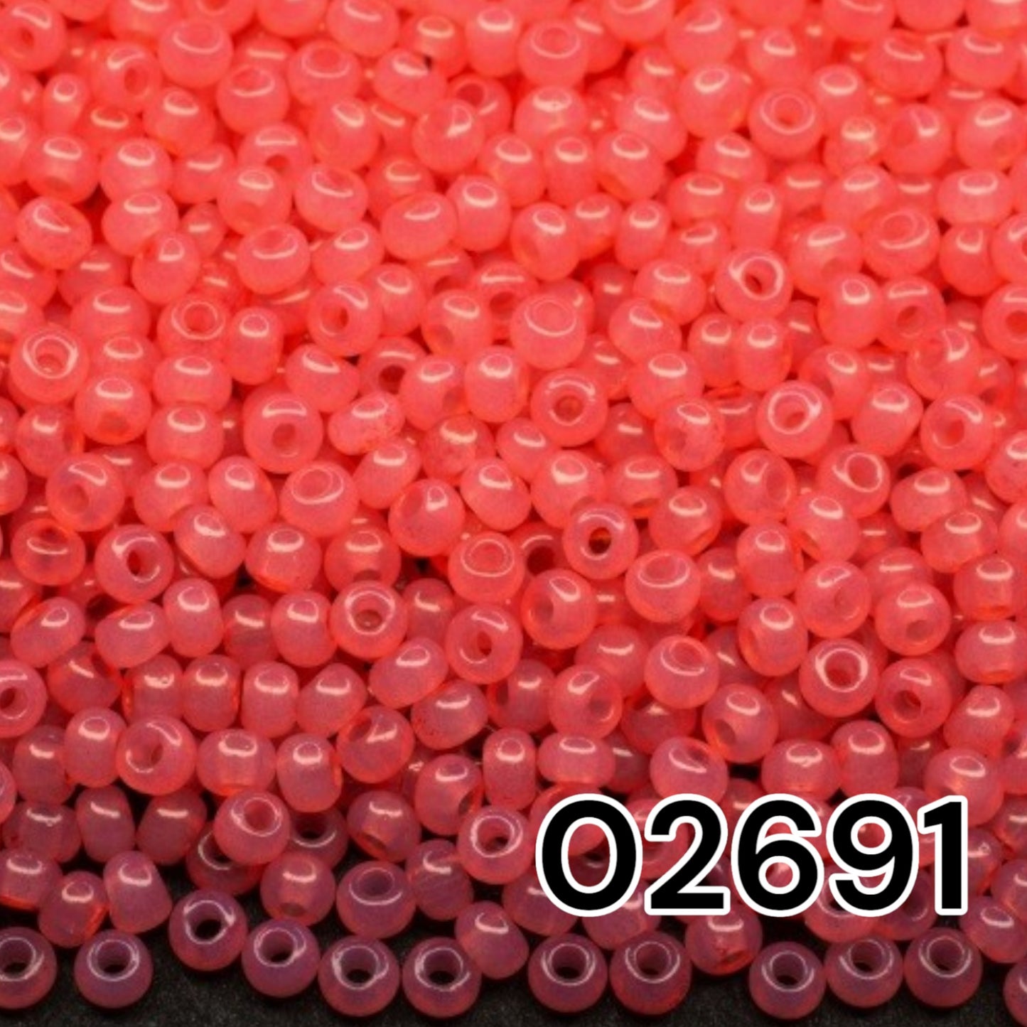 02691 Czech seed beads PRECIOSA round 10/0 pink. Alabaster - Solgel Dyed.