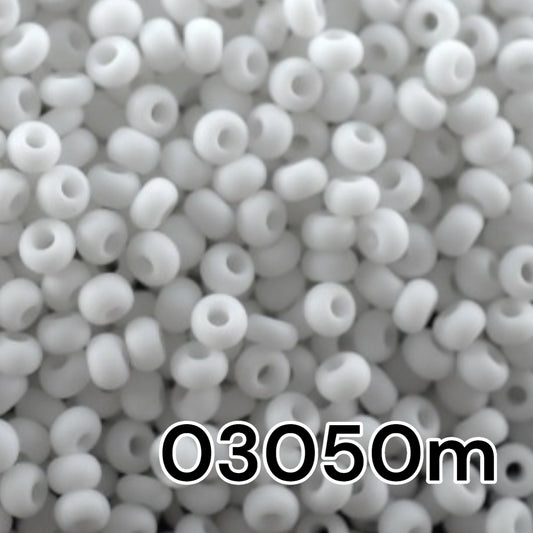 10/0 03050matte Preciosa Seed Beads. Opaque white.