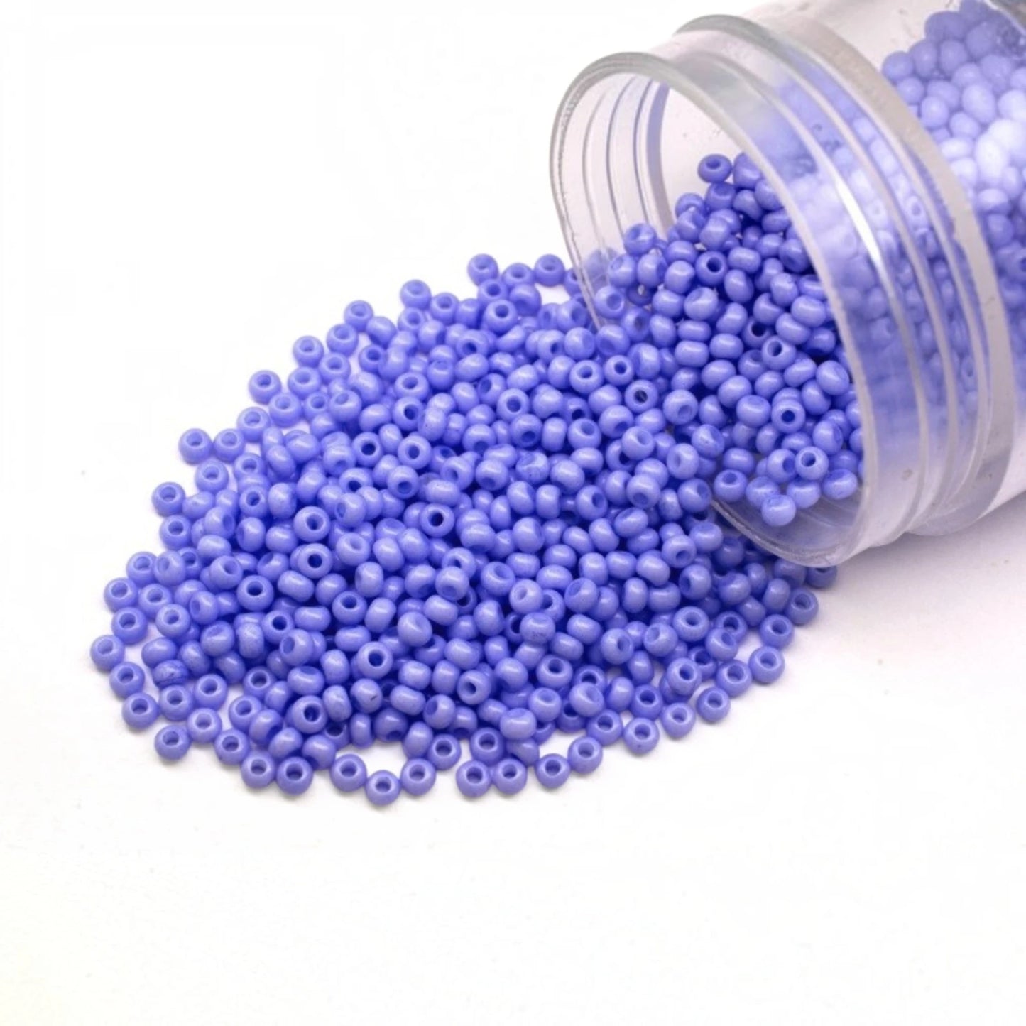 Perline di vetro ceco Preciosa 10/0 03131 Rocaille da 2,3 mm. Blu gesso - colorate con Solgel.