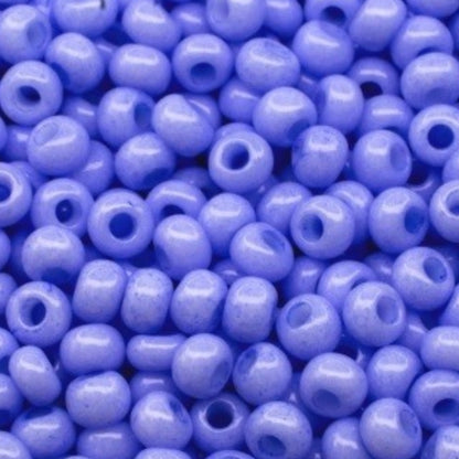 Perline di vetro ceco Preciosa 10/0 03131 Rocaille da 2,3 mm. Blu gesso - colorate con Solgel.