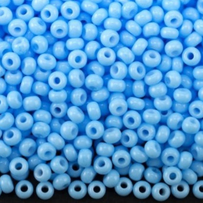 Perline di vetro ceco Preciosa 10/0 03134 Rocaille da 2,3 mm. Blu gesso - colorate con Solgel.