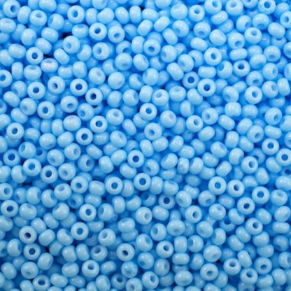 Perline di vetro ceco Preciosa 10/0 03134 Rocaille da 2,3 mm. Blu gesso - colorate con Solgel.