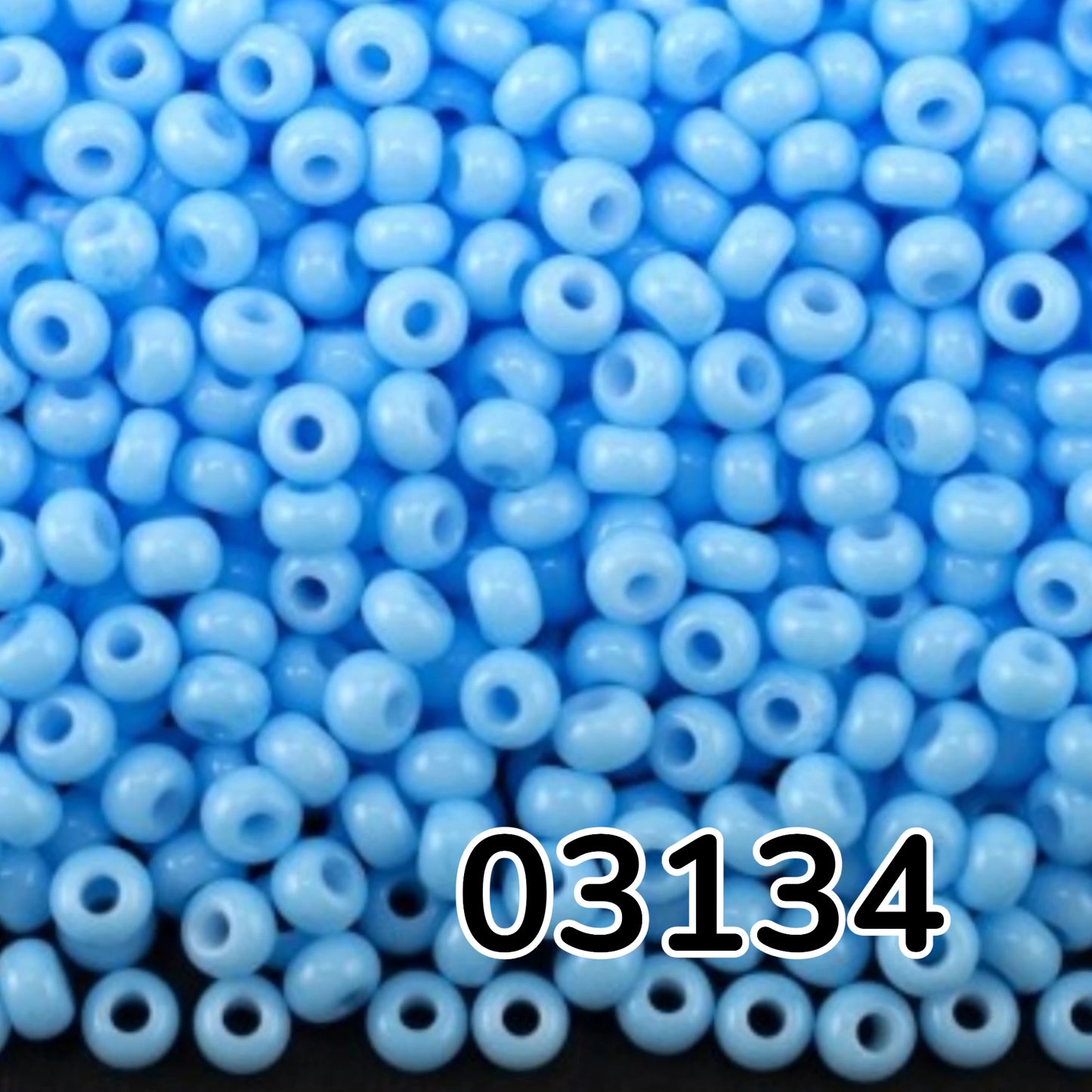 Perline di vetro ceco Preciosa 10/0 03134 Rocaille da 2,3 mm. Blu gesso - colorate con Solgel.