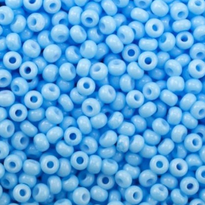 Perline di vetro ceco Preciosa 10/0 03134 Rocaille da 2,3 mm. Blu gesso - colorate con Solgel.