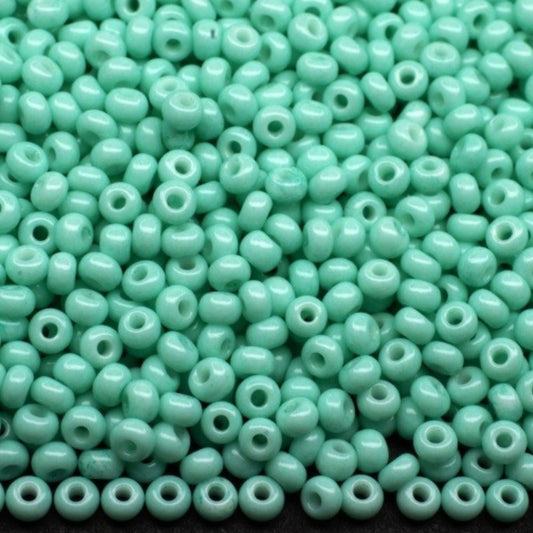 10/0 03164 Preciosa Tsjechische glazen Kralen Rocaillekralen 2,3 mm. Turquoise krijt - Solgel geverfd.