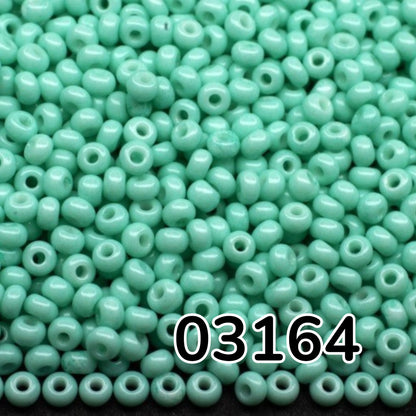 Missangas/Miçangas Pequenas (contas miúdas) de vidro checo Preciosa 10/0 03164 Rocaille 2,3 mm. Turquesa giz - tingidas com Solgel.