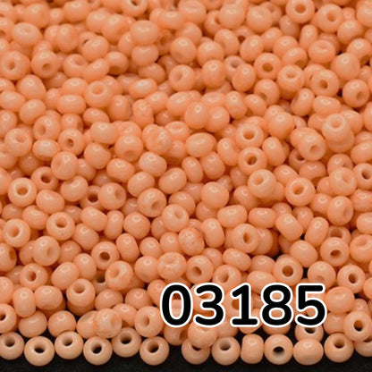 10/0 03185 Preciosa Čekiško stiklo Karoliukai Rokajaus 2,3 mm. Oranžinė kreida – Solgel dažyti.