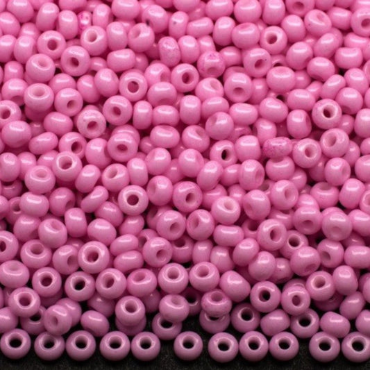 10/0 03192 Preciosa tschechische Glas-Perlen Rocailles 2,3 mm. Pink Violett Kreide - Solgel gefärbt.
