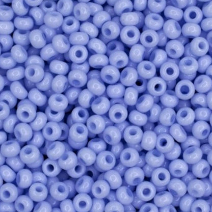 Perles de Rocaille en verre tchèque Preciosa 10/0 03231, 2,3 mm. Bleu craie - Teinté Solgel.