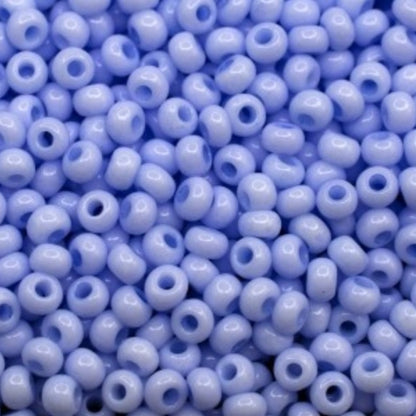 Perles de Rocaille en verre tchèque Preciosa 10/0 03231, 2,3 mm. Bleu craie - Teinté Solgel.