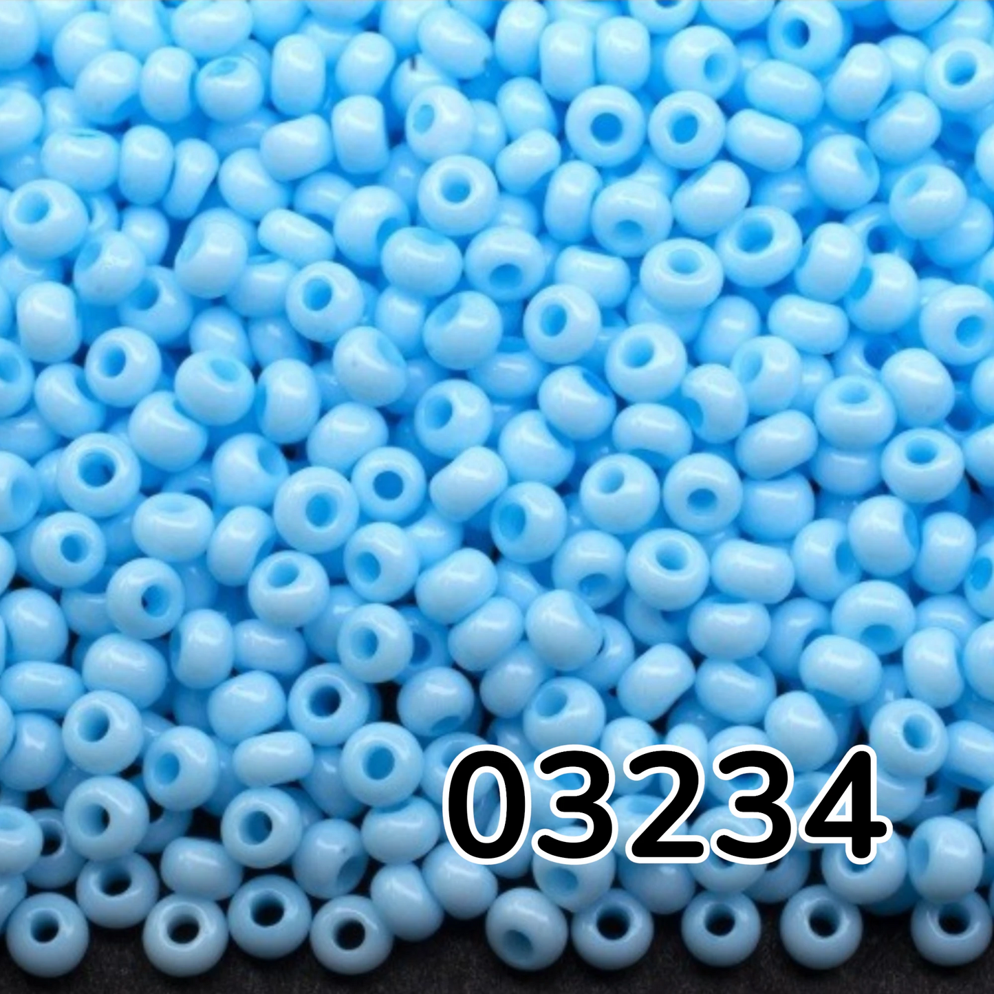 10/0 03234 Preciosa Çek Cam Kum Boncuğu Rocaille Boncuk 2.3mm. Mavi tebeşir - Soljel boyalı.