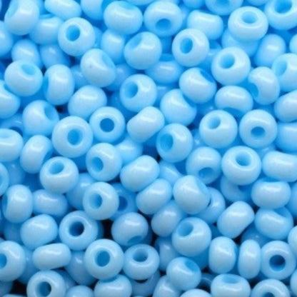 10/0 03234 Preciosa Çek Cam Kum Boncuğu Rocaille Boncuk 2.3mm. Mavi tebeşir - Soljel boyalı.