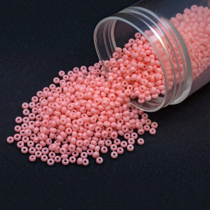 Perles de Rocaille en verre tchèque Preciosa 10/0 03291, 2,3 mm. Rouge rose craie - Teinté par Solgel.