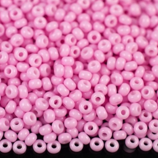 10/0 03292 Preciosa böhmische Glas-Perlen Rocailles 2,3 mm. Pink Violett Kreide - Solgel gefärbt.