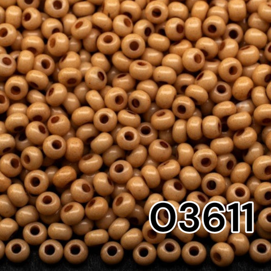 03611 Czech seed beads PRECIOSA round 10/0 beige. Chalk - Solgel Dyed.
