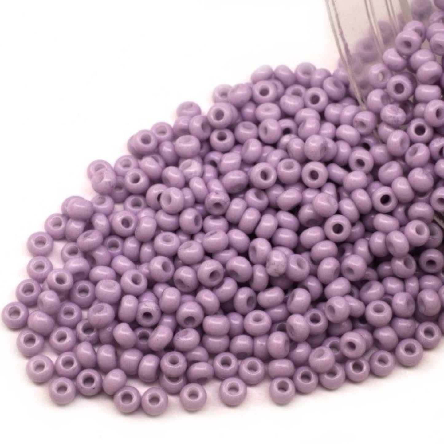 03622 Czech seed beads PRECIOSA round 10/0 lilac. Chalk - Solgel Dyed.