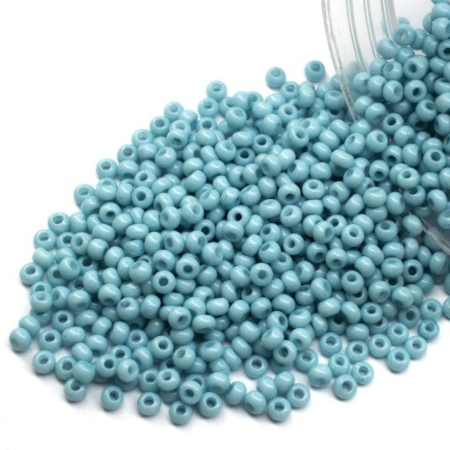 10/0 03633 Preciosa Seed Beads. Light blue chalk - Solgel dyed.