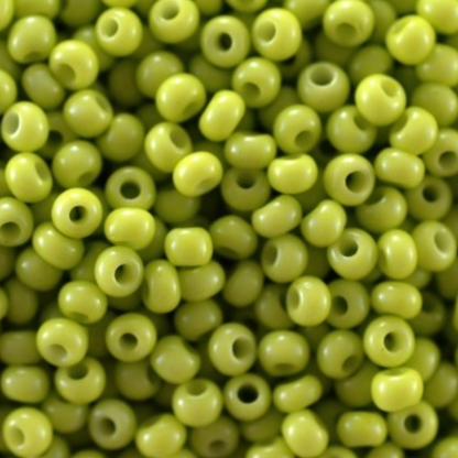 10/0 03653 Preciosa czeskie szklane koraliki Rocailles 2,3 mm. Zielona kreda - barwione metodą Solgel.