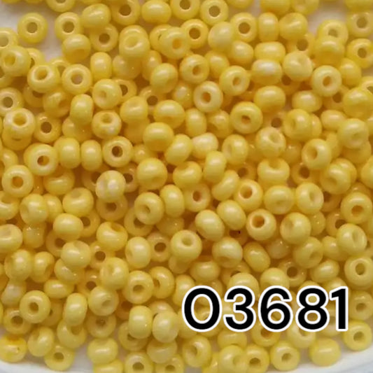 10/0 03681 Preciosa Seed Beads. Yellow chalk - Solgel dyed.