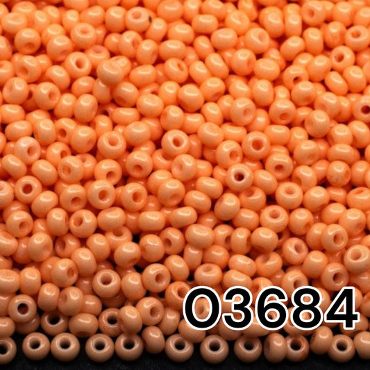 10/0 03684 Preciosa Seed Beads. Orange chalk - Solgel dyed.