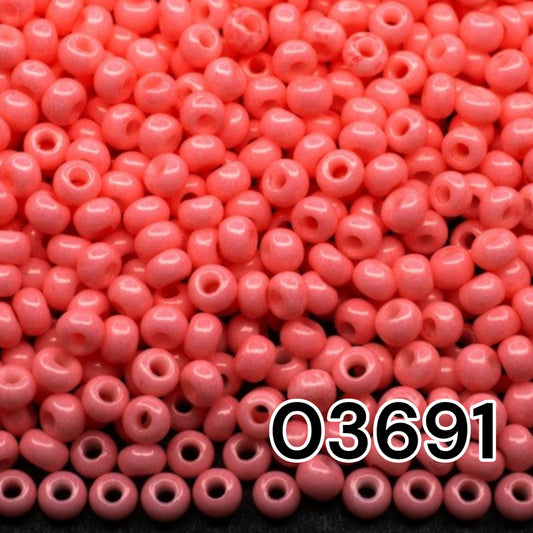 10/0 03691 Preciosa Seed Beads. Pink chalk - Solgel dyed.