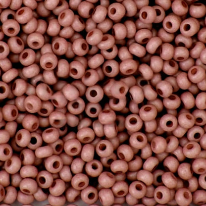 10/0 07303 mat Preciosa tjekkiske glasperler Rocailles 2.3mm. Mat rosa Solgel-farvet.