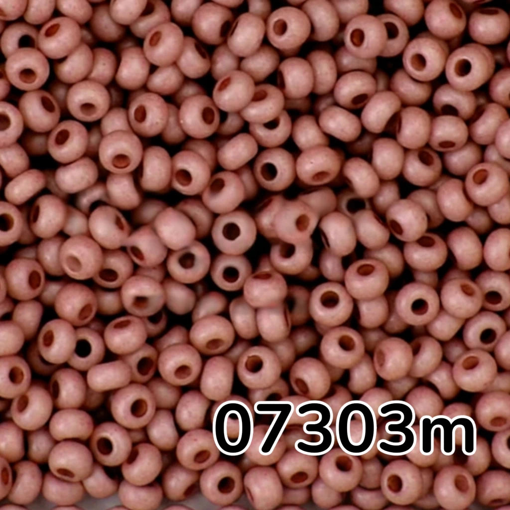 10/0 07303 mat Preciosa tjekkiske glasperler Rocailles 2.3mm. Mat rosa Solgel-farvet.