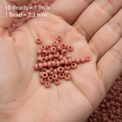 10/0 07331 Preciosa Çek Camı Kum Boncuğu Rocaille Boncuk 2.3mm. Rose Terra Boyalı.