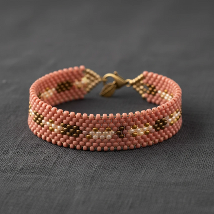 10/0 07331 Preciosa Çek Camı Kum Boncuğu Rocaille Boncuk 2.3mm. Rose Terra Boyalı.