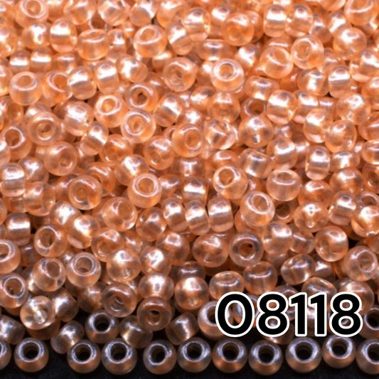 08118 Czech seed beads PRECIOSA Rocailles 10/0 beige. Crystal - Terra Pearl.
