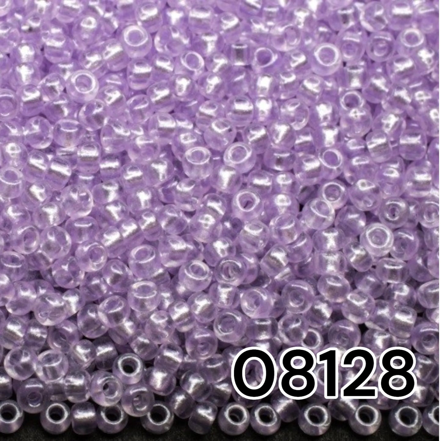 08128 Czech seed beads PRECIOSA Rocailles 10/0 lilac. Crystal - Terra Pearl.