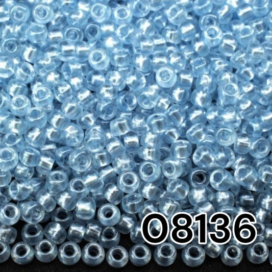 10/0 08136 Preciosa Seed Beads. Crystal - Terra Pearl.