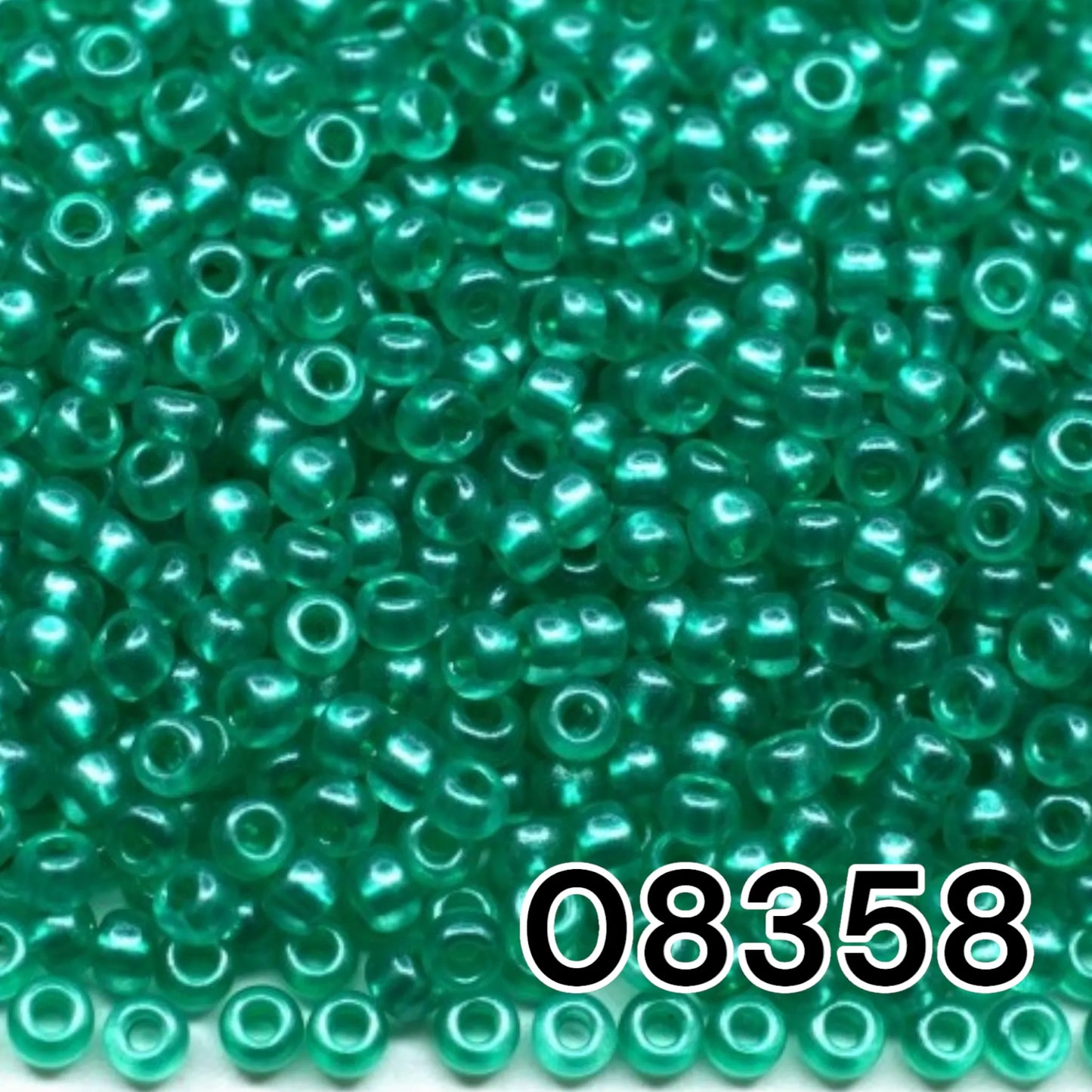 08358 Czech seed beads PRECIOSA Rocailles 10/0 turquoise. Crystal - Terra Pearl.