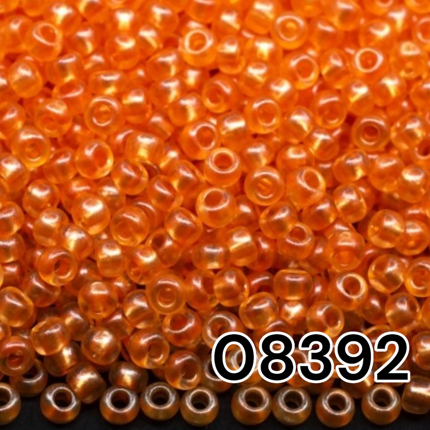 08392 Czech seed beads PRECIOSA Rocailles 10/0 orange. Crystal - Terra Pearl.