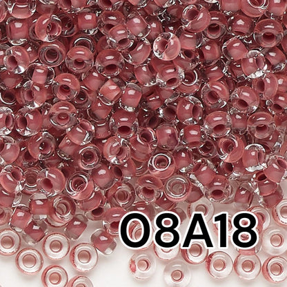 6/0 08A18 Preciosa Czech Glass Koraliki Rocailles 4.1mm. Kryształ terra intensywnie brązowa podszewka.